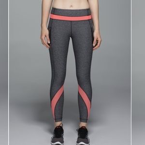Lululemon crop pink and gray leggings